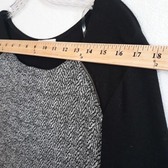 Christopher Banks Tunic Top Womens Large Black Gray Silver Metallic Side Front Z - Picture 7 of 12